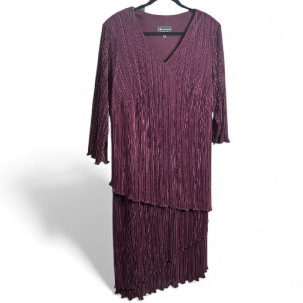 Connected Apparel - Asymmetrical Plum Formal Dress - Size 18W